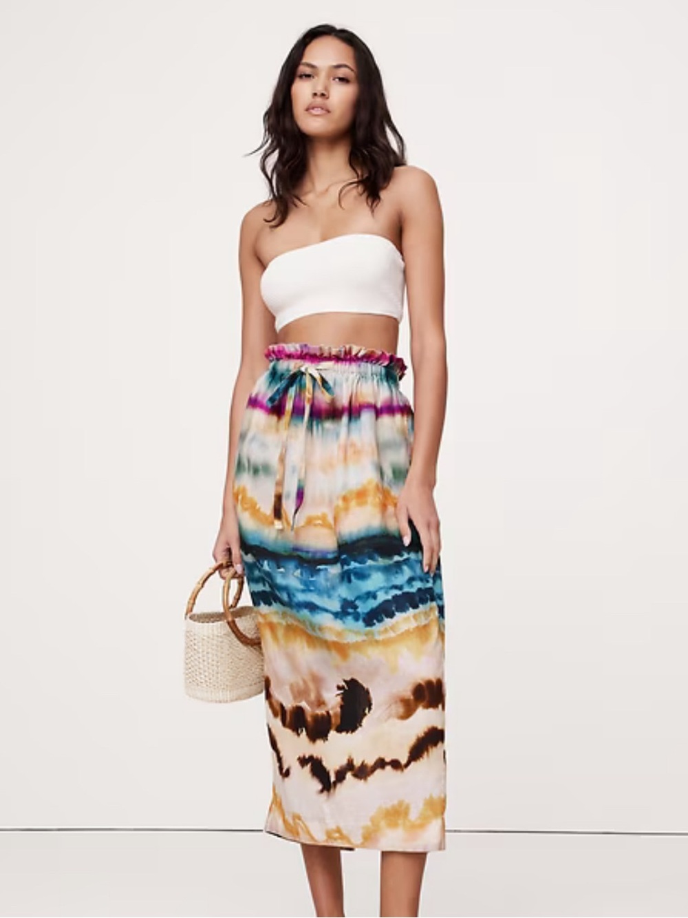 Banana Republic European flax premium linen pull-on Skirt XS NWT